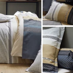Linnea Taie de traversin 200x43 cm percale coton MARLOW acier Hot