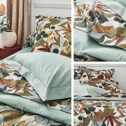 Linnea Taie de traversin 43X240 cm percale coton CASCADE vert Sauge