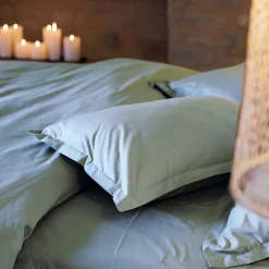 Linnea Taie de traversin 43x190 cm percale de coton MANOIR bleu Glacier Online