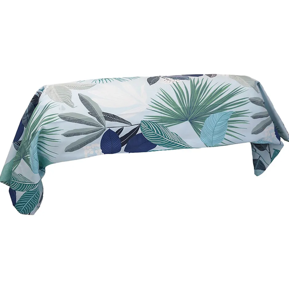 Linnea Taie de traversin 140x43 cm percale de coton MOOREA PACIFIC bleu/vert