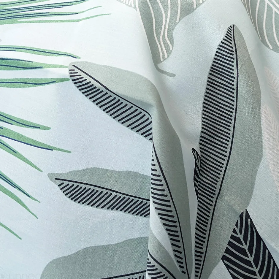 Linnea Taie de traversin 140x43 cm percale de coton MOOREA PACIFIC bleu/vert