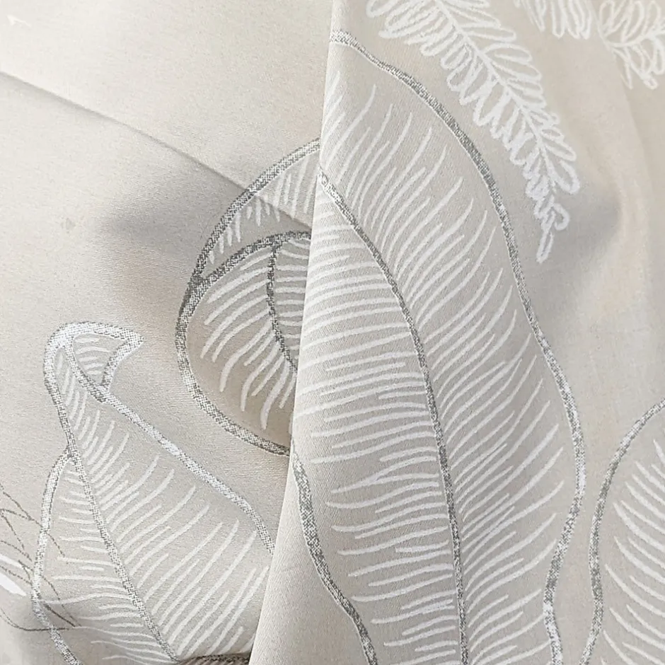 Linnea Taie de traversin 140x43 cm satin de coton CAYENNE beige ficelle