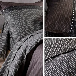 Linnea Taie de traversin 240x43 cm satin de coton ENZO noir