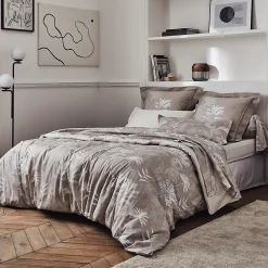 Linnea Taie de traversin 240x43 cm satin de coton CAYENNE beige ficelle