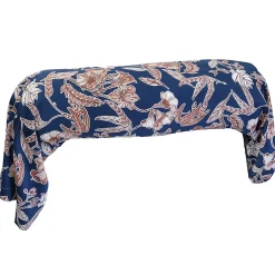 Linnea Taie de traversin 240x43 cm satin de coton BOTANIC bleu Nuit New