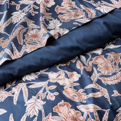 Linnea Taie de traversin 240x43 cm satin de coton BOTANIC bleu Nuit New
