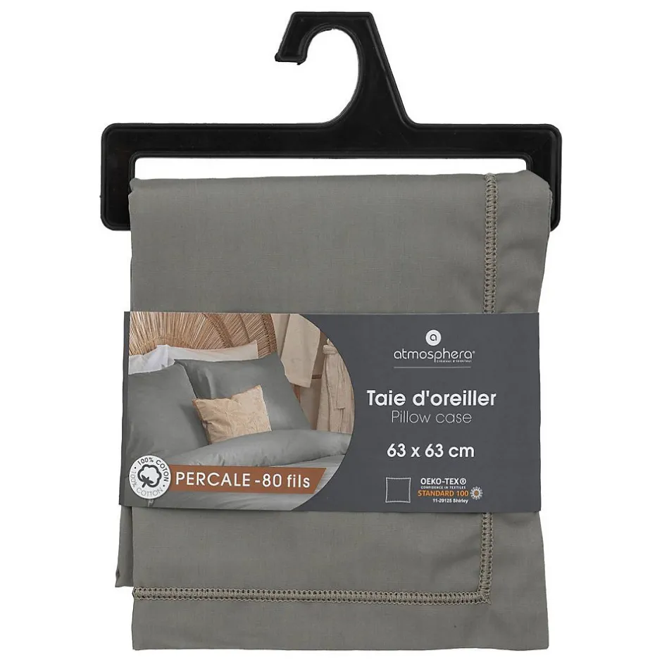Atmosphera Créateur D'Intérieur Taie d'oreiller - coton - gris - 63x63 cm - Atmosphera Online