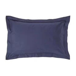 Homescapes Taie d'oreiller à  volants bleu marine 100% coton égyptien 200 fils, 50x75 cm -