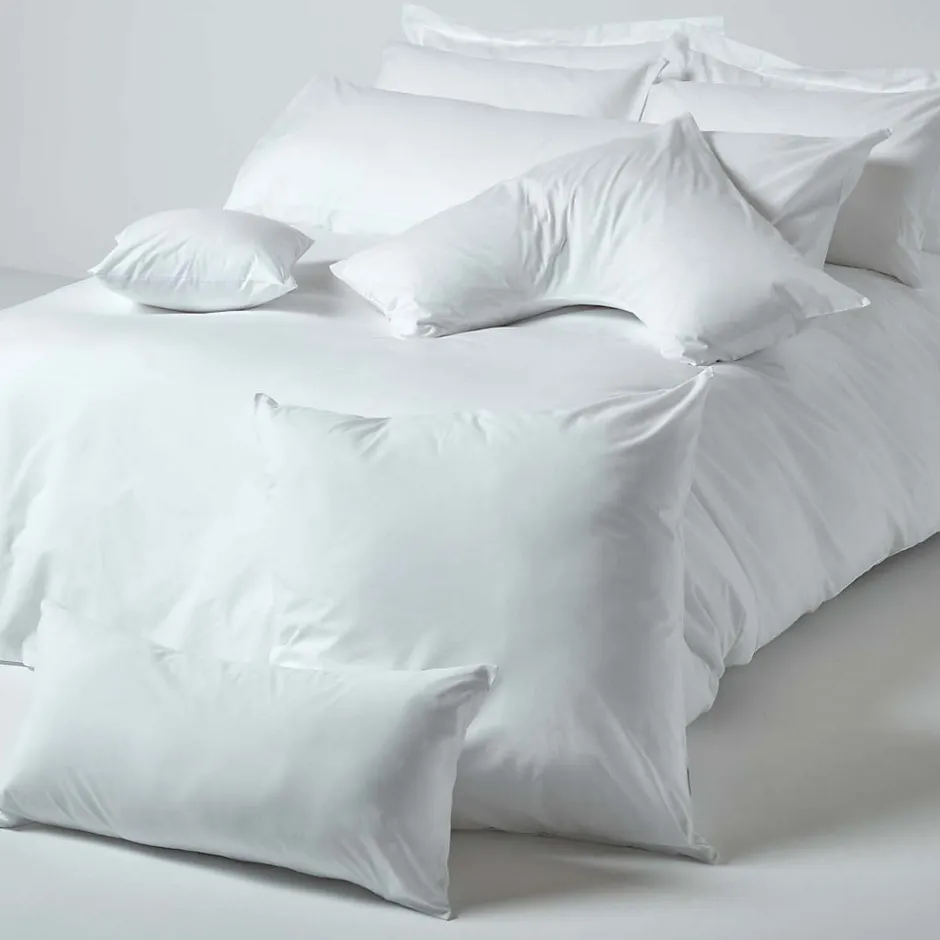 Homescapes Taie d'oreiller à volants blanc 100% coton égyptien 200 fils, 50x75 cm -