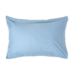 Homescapes Taie d'oreiller à  volants bleu 100% coton égyptien 200 fils, 50x75 cm -