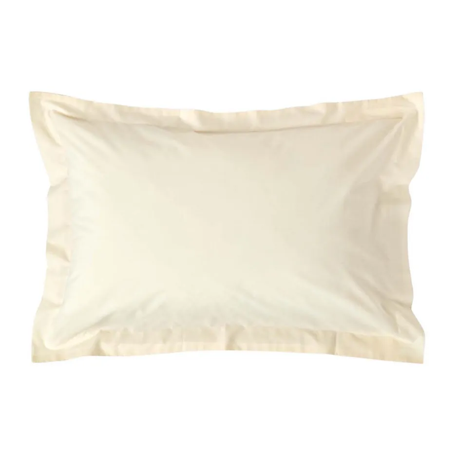 Homescapes Taie d'oreiller à volants ivoire 100% coton égyptien 200 fils, 50x75 cm -