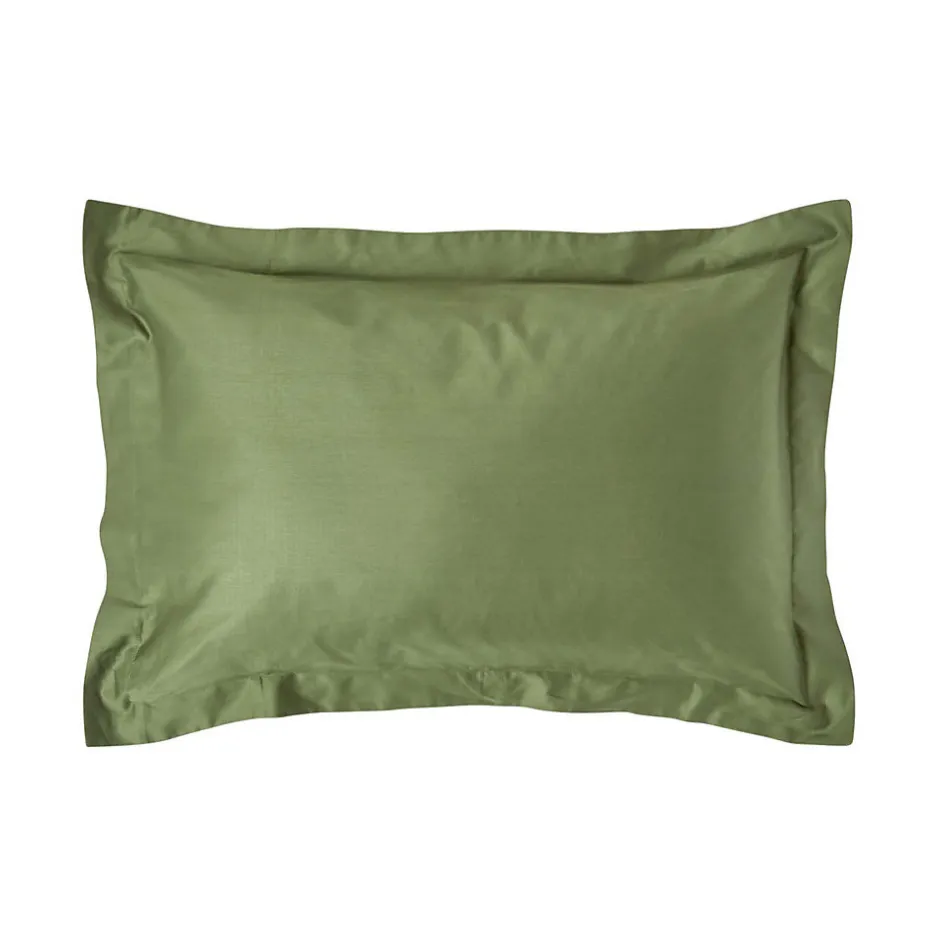 Homescapes Taie d'oreiller à volants vert mousse en coton égyptien bio 400 fils, 50x75 cm -