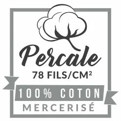 Douceur D'Intérieur Taie d'oreiller 63 x 63 cm en percale uni 78 fils Bleu New