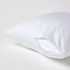 Homescapes Taie d'oreiller blanc en coton égyptien bio 400 fils, 60x60 cm - Best