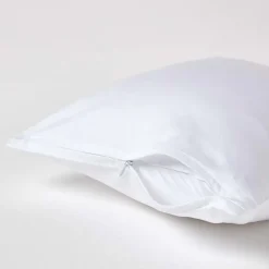 Homescapes Taie d'oreiller blanc en coton égyptien bio 400 fils, 40x40 cm -