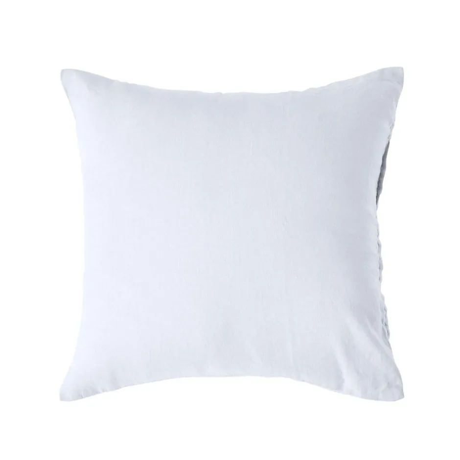 Homescapes Taie d'oreiller blanc en lin lavé, 40x40 cm -