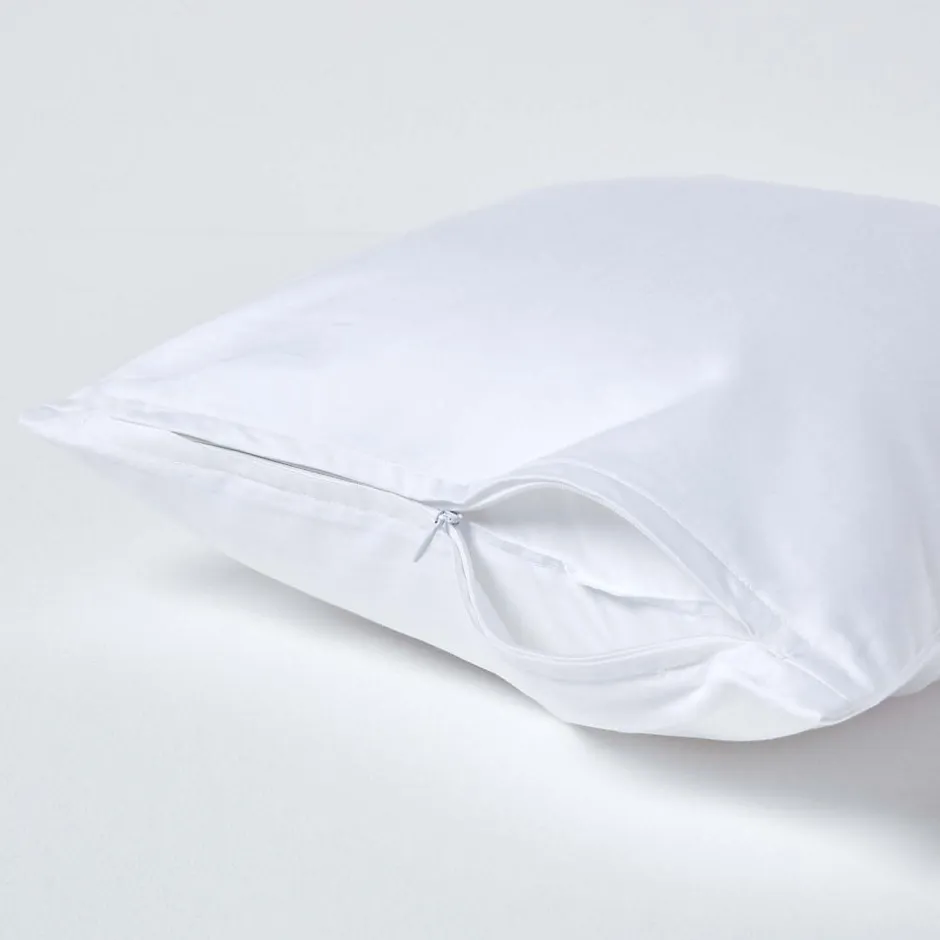 Homescapes Taie d'oreiller blanc en satin de coton égyptien 1000 fils, 40x40 cm -