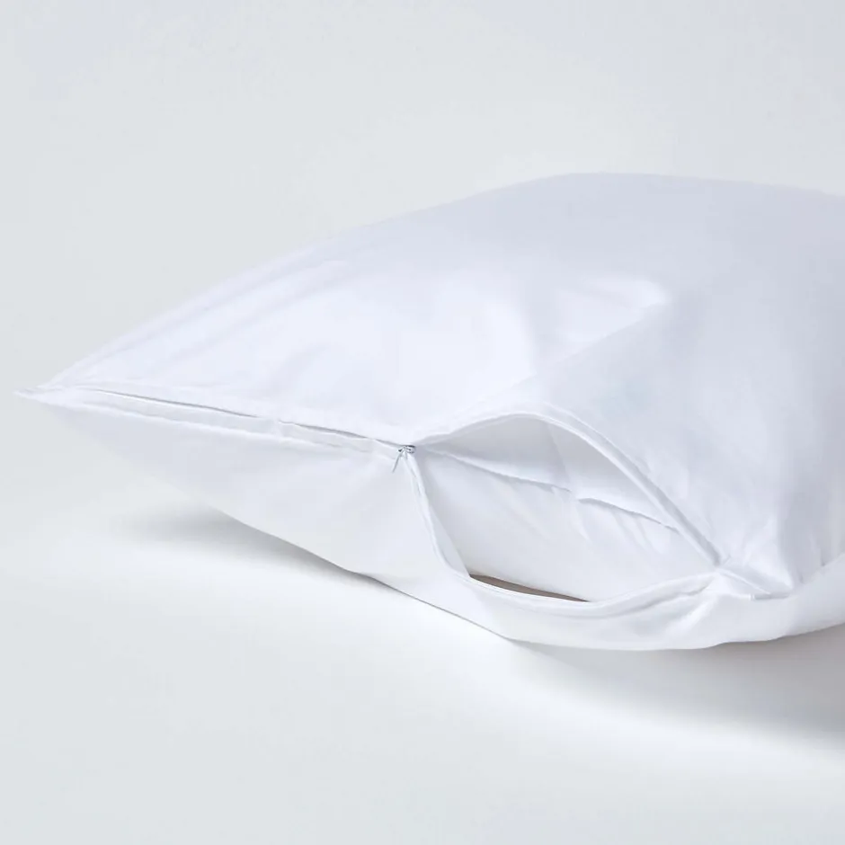 Homescapes Taie d'oreiller blanc en satin de coton égyptien 1000 fils, 60x60 cm -