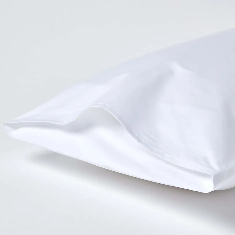 Homescapes Taie d'oreiller blanc en satin de coton égyptien 1000 fils, 50x75 cm - New