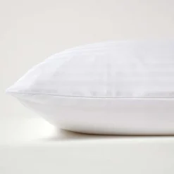 Homescapes Taie d'oreiller blanc satin rayé en coton égyptien 330 fils, 50x75 cm -