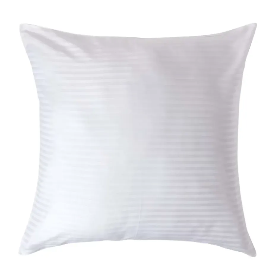 Homescapes Taie d'oreiller blanc satin rayé en coton égyptien 330 fils, 80x80 cm - Best