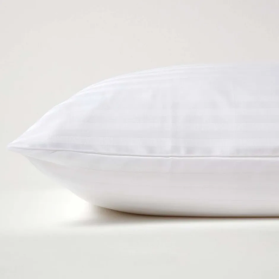 Homescapes Taie d'oreiller blanc satin rayé en coton égyptien 330 fils, 40x40 cm - Discount