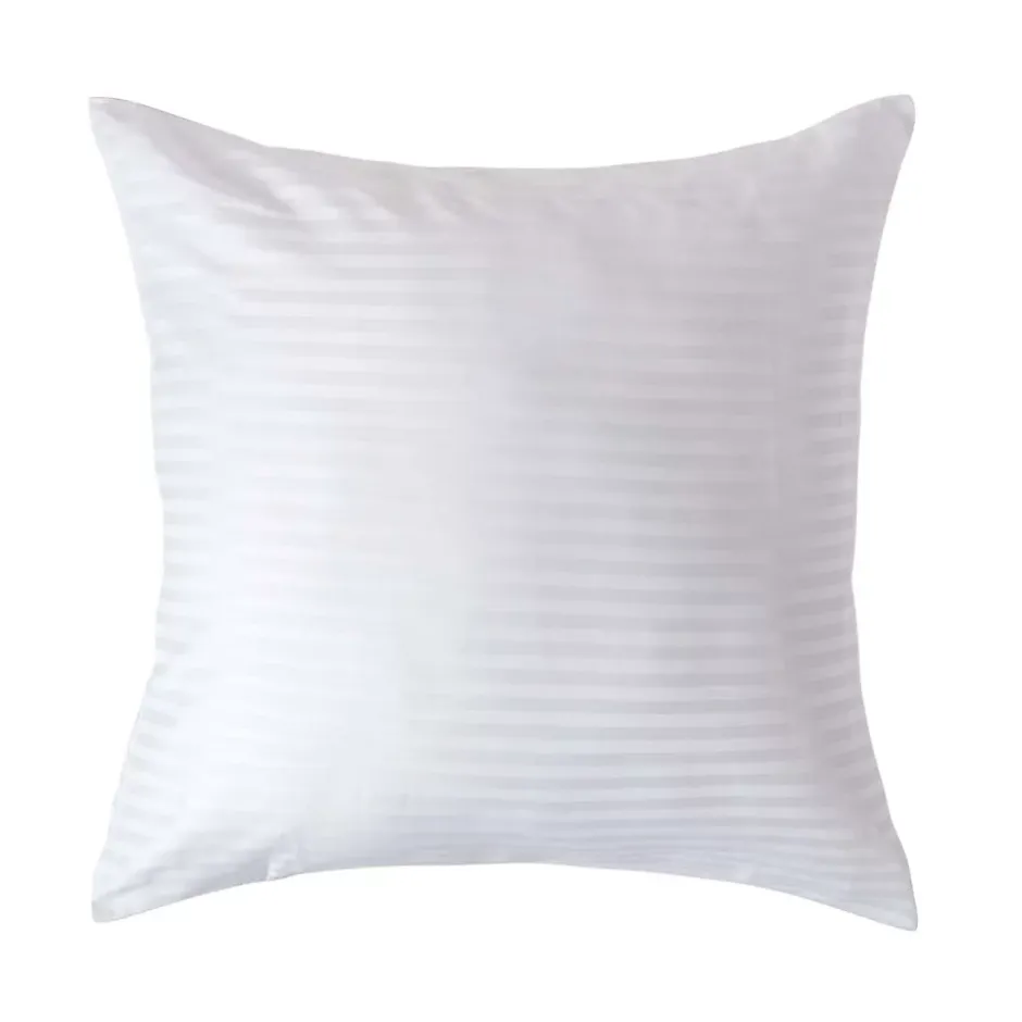 Homescapes Taie d'oreiller blanc satin rayé en coton égyptien 330 fils, 60x60 cm - Hot