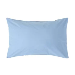 Homescapes Taie d'oreiller bleu 100% coton égyptien 200 fils, 50x75 cm -