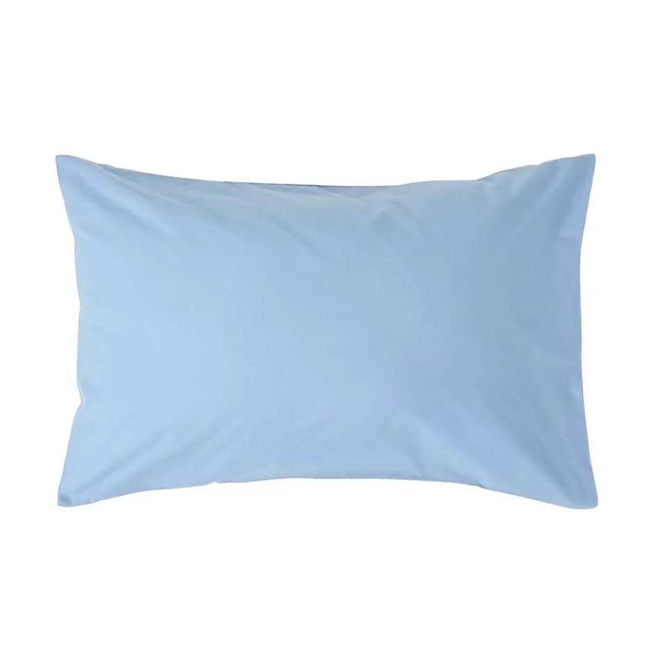 Homescapes Taie d'oreiller bleu 100% coton égyptien 200 fils, 50x75 cm -