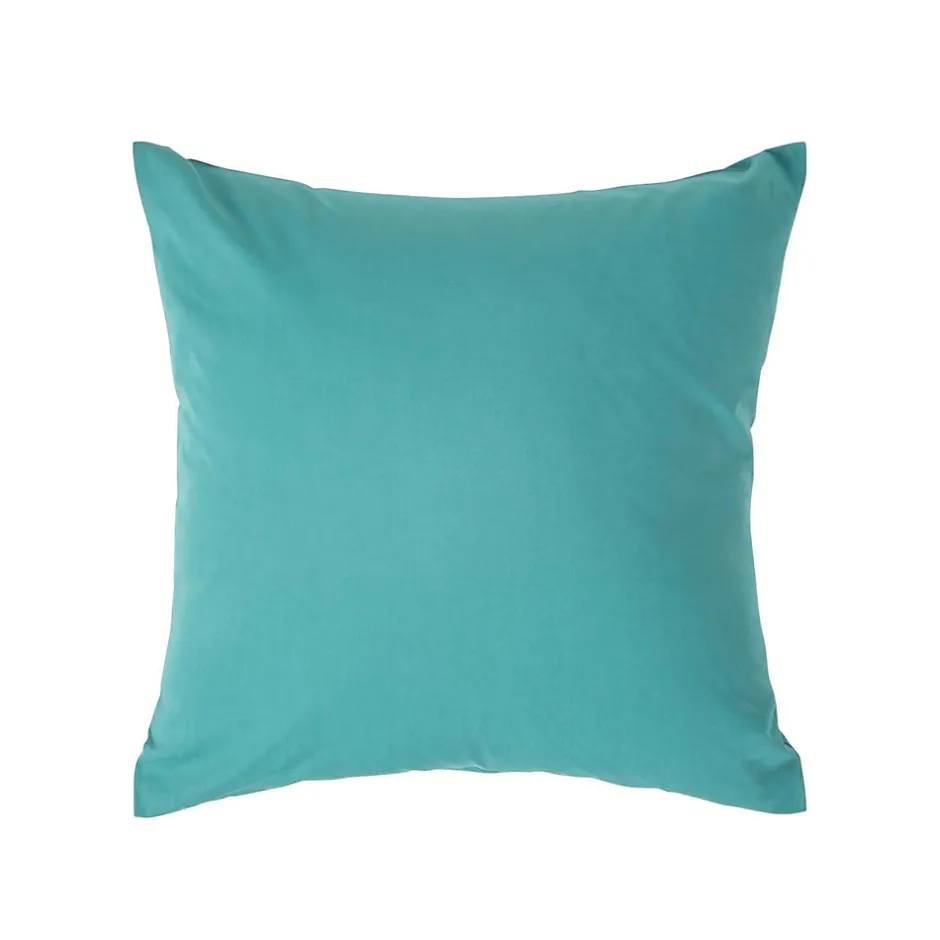 Homescapes Taie d'oreiller bleu canard 100% coton égyptien 200 fils, 40x40 cm -