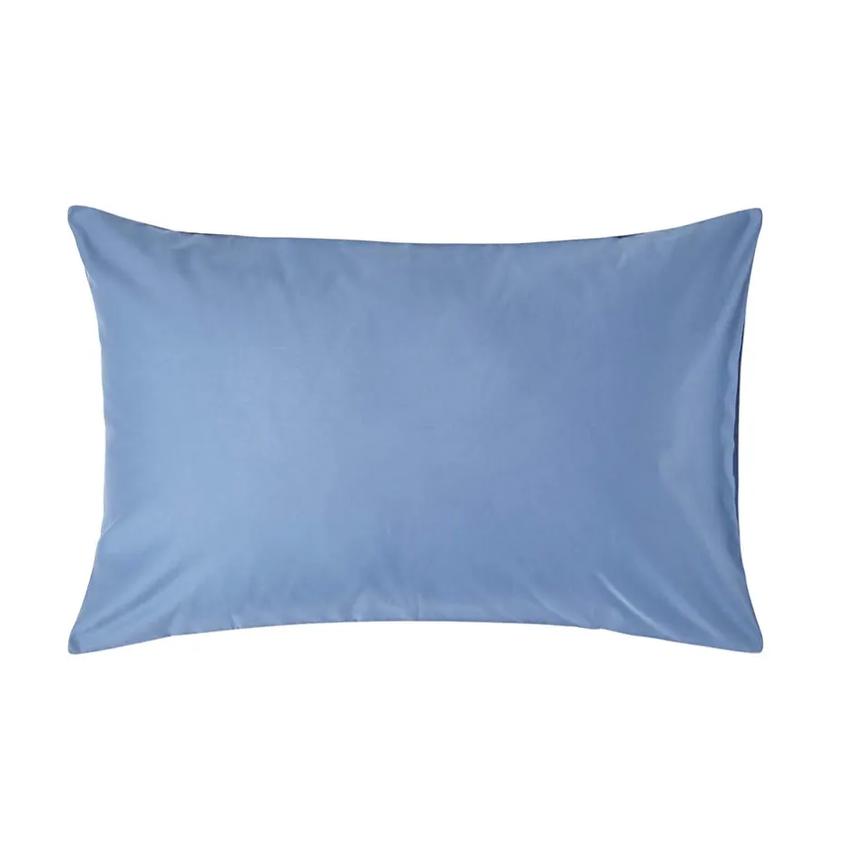 Homescapes Taie d'oreiller bleu en satin de coton égyptien 1000 fils, 50x75 cm - Online