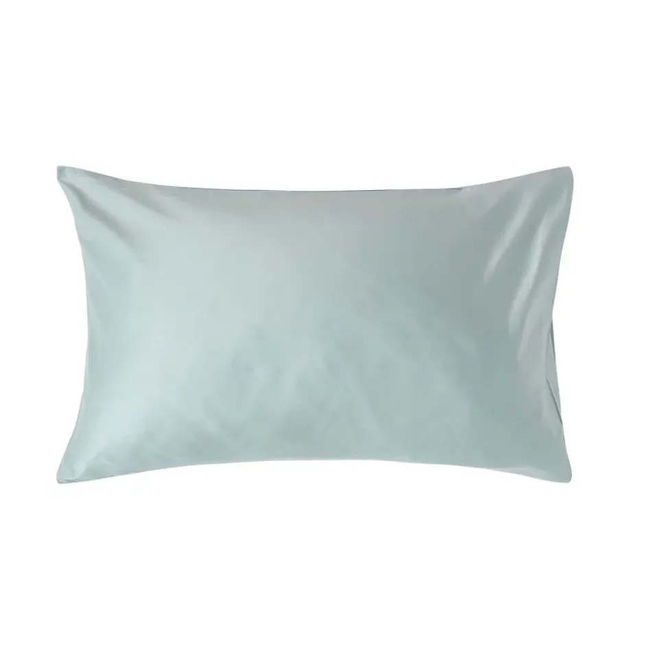 Homescapes Taie d'oreiller bleu givré en coton égyptien bio 400 fils, 50x75 cm - Hot