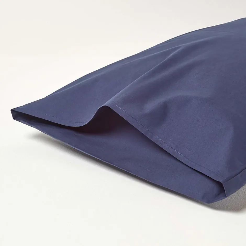 Homescapes Taie d'oreiller bleu marine 100% coton égyptien 200 fils, 50x75 cm - New