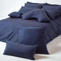 Homescapes Taie d'oreiller bleu marine 100% coton égyptien 200 fils, 50x75 cm - New