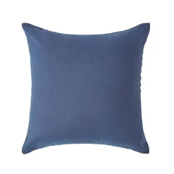 Homescapes Taie d'oreiller bleu marine en lin lavé, 40x40 cm -