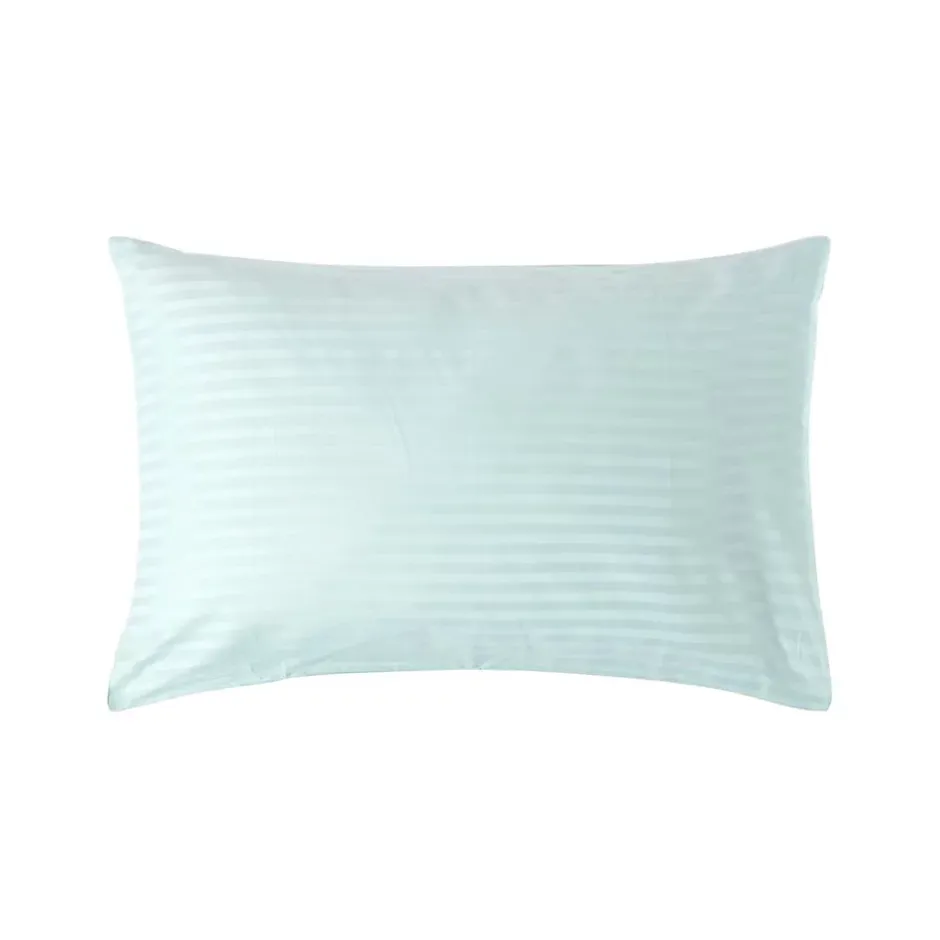 Homescapes Taie d'oreiller bleu satin rayé en coton égyptien 330 fils, 50x75 cm - Hot