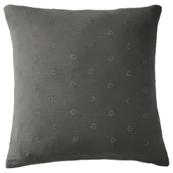 L'Effet Papillon Taie d'oreiller Brodée Déco "Gaïa Boho" 60 x 60 cm & 50 x 70 cm "Gaze de Coton" - Gaïa Boho Granit - 60 x 60 cm