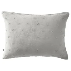 L'Effet Papillon Taie d'oreiller Brodée Déco "Gaïa Boho" 60 x 60 cm & 50 x 70 cm "Gaze de Coton" - Gaïa Boho Nuage - 50 x 70 cm