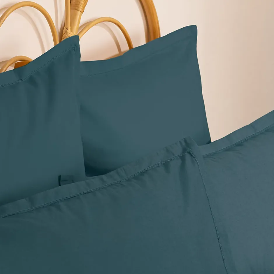 Atmosphera Créateur D'Intérieur Taie d'oreiller Carina coton 63x63cm bleu orage - Atmosphera Online