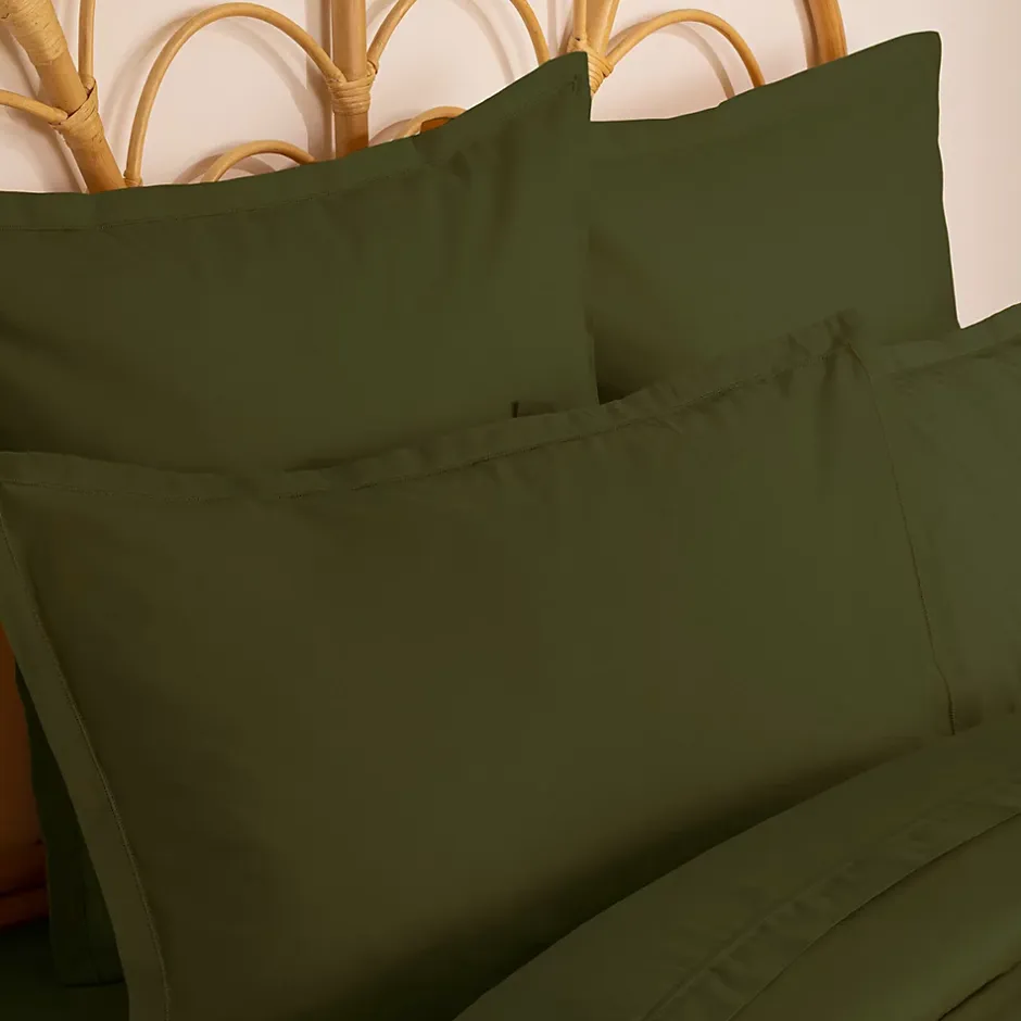 Atmosphera Créateur D'Intérieur Taie d'oreiller Carina coton 50x70cm vert kaki - Atmosphera Discount