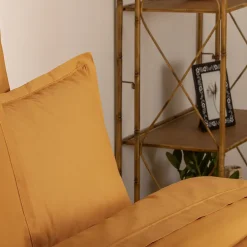 Atmosphera Créateur D'Intérieur Taie d'oreiller Carina coton 63x63cm jaune cumin - Atmosphera