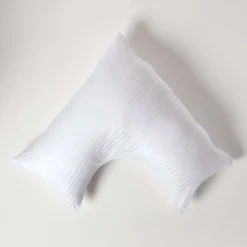 Homescapes Taie d'oreiller cervical blanc satin rayé en coton égyptien 330 fils - Online
