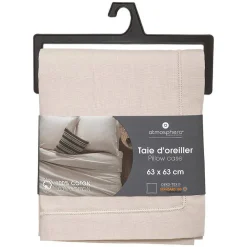 Atmosphera Créateur D'Intérieur Taie d'oreiller en coton - lin 63x63 cm - Atmosphera