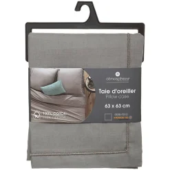 Atmosphera Créateur D'Intérieur Taie d'oreiller en coton - gris 63x63 cm - Atmosphera