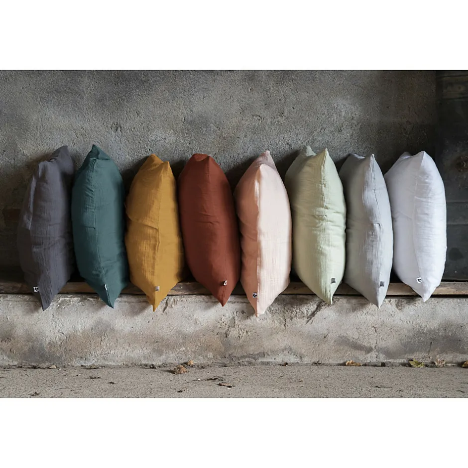 L'Effet Papillon Taie d'oreiller en double gaze de coton 50 x 70 cm Romarin Outlet