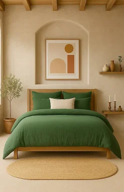 Eden Taie d'39oreiller en gaze de coton lave 50 x 70 cm Douce vert New