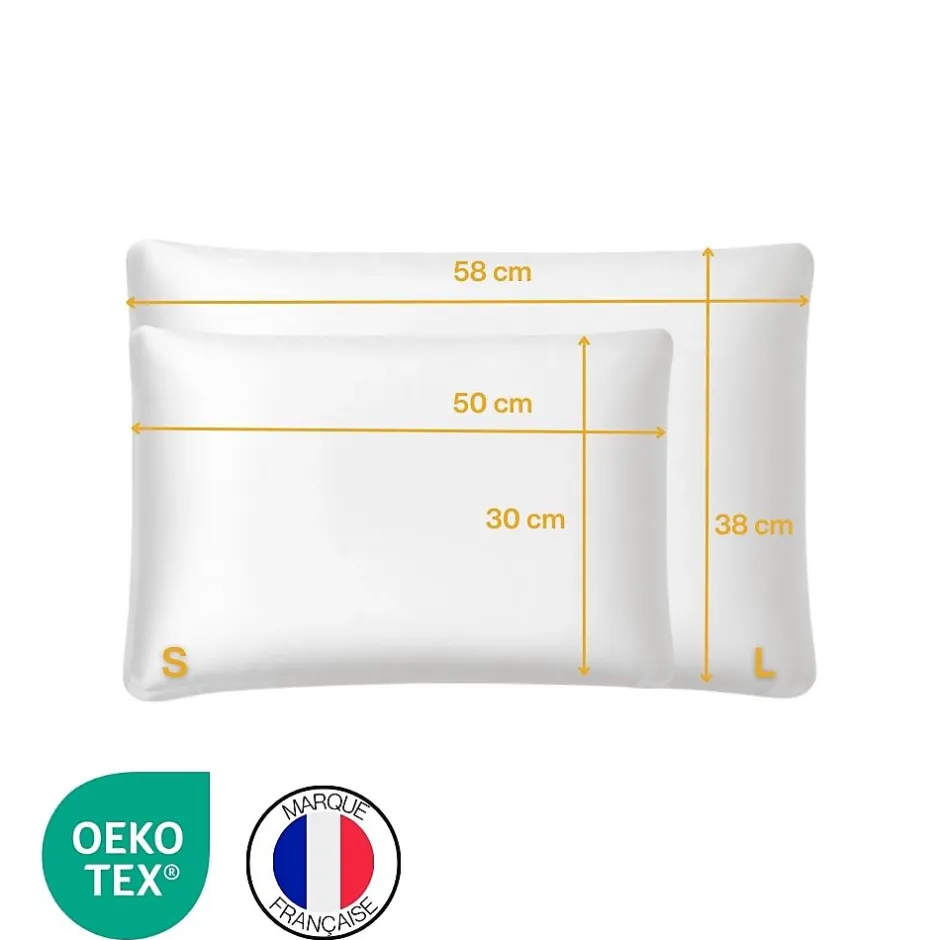 Inphysio Taie d'oreiller en satin pour oreiller extra plat s - 50x30x5,5 - Discount