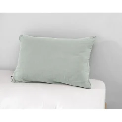 L'Effet Papillon Taie d'oreiller "Gaïa" 60 x 60 cm & 50 x 70 cm "Gaze de Coton" - Gaïa Eucalyptus - 50 x 70 cm