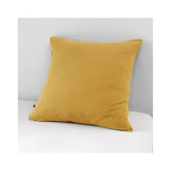 L'Effet Papillon Taie d'oreiller "Gaïa" 60 x 60 cm & 50 x 70 cm "Gaze de Coton" - Gaïa Safran - 60 x 60 cm