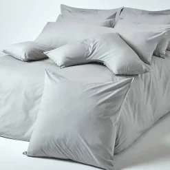 Homescapes Taie d'oreiller gris acier 100% coton égyptien 200 fils, 40x80 cm - Best